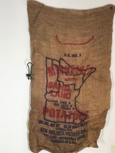 lot 353 image: 3 - Vintage Gunny Sacks with Advertisement on Them