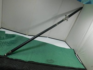 lot 11 image: sword with metal case with skull on