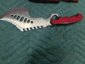 lot 13 image: pakistan fantasy axe with leather sheath