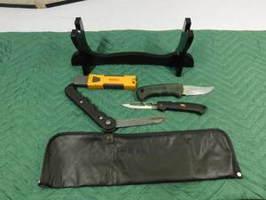 lot 23 image: shrade knife, mx72 knife, knife sharpner, and more