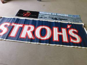 lot 33 image: Jaycees Fishing  Extranvaganza Bud Light and Strohs banners