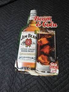 lot 71 image: Jim Beam metal sign