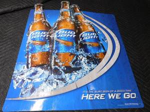 lot 73 image: Large metal BudLight sign