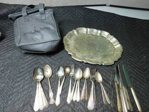 lot 175 image: silver, and silver plated silverware
