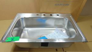 lot 8 image: Elkay Parkway 20-Gauge Stainless Steel 33 in. Single Bowl Drop-In Kitchen Sink Model # HDSB332294PW UPC Code #  094902132594