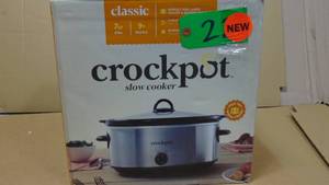 lot 22 image: Crock-Pot 7 Quart Oval Manual Slow Cooker, Stainless Steel (SCV700-S-BR)