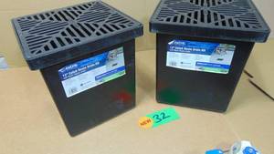 lot 32 image: 2 Pack NDS 12 in. x 12 in. Drainage Catch Basin, 2 Opening Kit  Model # 1200BKIT UPC Code #  052063112107