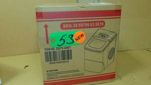 lot 53 image: AGLUCKY Countertop Ice Maker Machine, Portable Ice Makers Countertop, Make 26 lbs ice in 24 hrs,Ice Cube Ready in 6-8 Mins with Ice Scoop and Basket Z5879-GREY