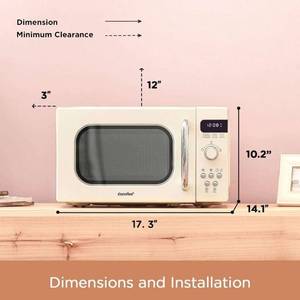 lot 16 image: Comfee  0.7 Cf Retro Design Microwave 700W-Apricot AM720C2RA-A UPC 810004814004