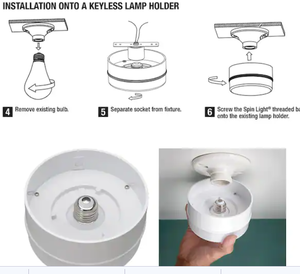 lot 41 image: 2 Packs of 2  Commercial Electric Spin Light 5 in. White LED Flush Mount Ceiling Light 600 Lumens 4000K Bright White Closet Basement Utility (2 Pack)  Model # 54692141 UPC Code # 849489001418