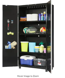 lot 51 image: 48 Husky Ready-to-Assemble 24-Gauge Steel Freestanding Garage Cabinet in Black (48 in. W x 72 in. H x 18 in. D) Model # G4802T-US UPC Code # 6930849600113