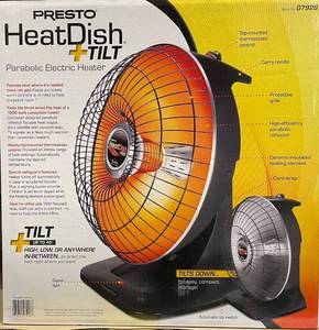 lot 65 image: Presto HeatDish Plus Tilt High-Efficiency Parabolic Electric Heater UPC 075741079288