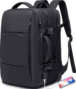 lot 89 image: BANGE Weekender Carry-on Backpack,45L Expandable Travel Backpacks for Airplanes,Convertible Backpack Briefcase for Traveling,Water Resistant 17.3