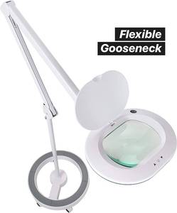 lot 42 image: Brightech LightView Pro Magnifying Glass with Stand and Light  Magnifying Floor Lamp with 6-Wheels on a Sturdy Base for Facials  LED Work Light with XL Magnifying Glass for Crafts and Projects 854403007520
