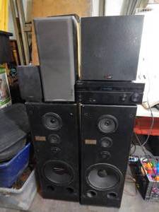 lot 75 image: Sony Receiver Model STR-DH770 & Assorted Speakers