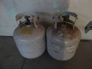 lot 20 image: 2-Empty 20 Lb. Propane Tanks