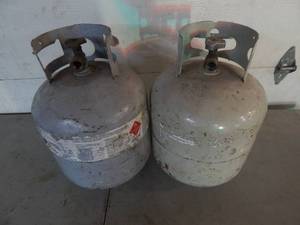 lot 21 image: 2-Empty 20 Lb. Propane Tanks