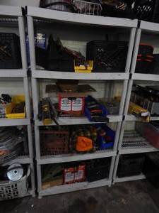 lot 48 image: 6 Plastic Shelf (Rack Only Not Contents)
