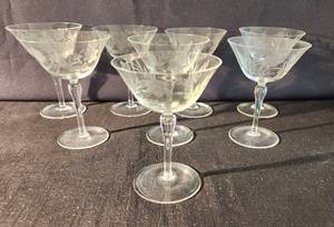 lot 75 image: Vintage Etched-Glass Stemware