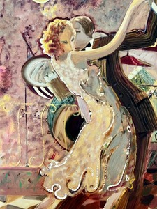 lot 11A image: Framed Serigraph on Canvas, Tango for Two by Sabzi