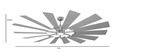 Monte Carlo  Prairie 72 in. LED IndoorOutdoor Brushed Steel Ceiling Fan with Dual Washed Oak or Silver Blades, Light Kit and Remote Model # 14PRR72BSD UPC Code # 014817587951