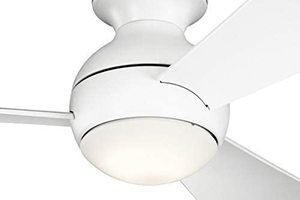 Kichler 330152MWH 54 Inch Sola Ceiling Fan LED, 3 Speed Wall Control Full Function, Matte White Finish with Matte White Blades 783927520584