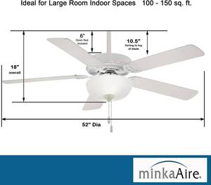 Minka Aire 52 Contractor Uni-Pack LED - 52 Ceiling Fan F448L-WH 706411064845