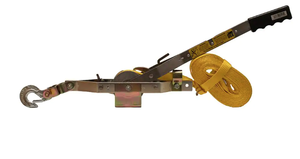 lot 697 image: Maasdam PowR Pull 2,000 lb. 1-Ton Capacity 25 ft. Max Lift 101 Leverage Web Strap Puller Come Along Tool (OPEN BOX)