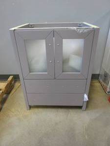 lot 693 image: Vanity Art Ravenna 24 in. W Bathroom Vanity in Grey with Single Basin (MISSING TOP, SINK INCLUDED)
