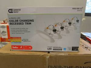 lot 761 image: Commercial Electric 56 in. Canless Color Temperature Selectable Integrated LED Recessed Light Trim (4-Pack) (OPEN BOX)