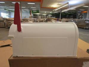lot 786 image: Postal PRO Ambrose White Post Mount Mailbox (OPEN BOX)