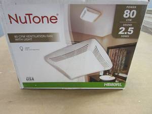 lot 757 image: Broan-NuTone 80 CFM Ceiling Bathroom Exhaust Fan with Light (OPEN BOX)