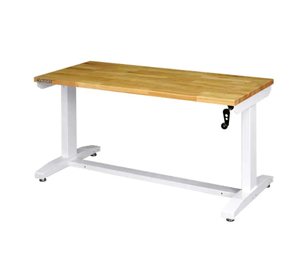 lot 811 image: Husky 52 in. Adjustable Height Work Table in White (OPEN BOX)