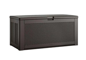 lot 819 image: Rubbermaid 134 Gal. XL Resin Deck Box (OPEN BOX)
