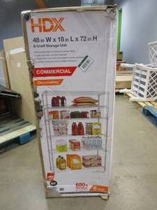 lot 803 image: HDX 6-Tier Commercial Grade Heavy Duty Steel Wire Shelving Unit in Chrome (48 in. W x 72 in. H x 18 in. D) (OPEN BOX)