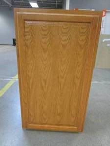 lot 840 image: Hampton Bay Hampton Assembled 24x42x12 in. Wall Kitchen Cabinet in Medium Oak