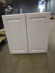 lot 849 image: Hampton Bay Designer Series Elgin Assembled 24x24x12 in. Wall Kitchen Cabinet in White