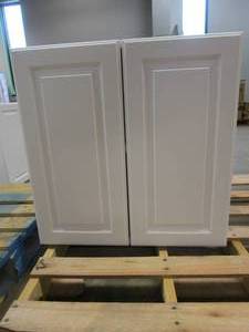 lot 850 image: Hampton Bay Designer Series Elgin Assembled 24x24x12 in. Wall Kitchen Cabinet in White