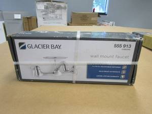 lot 878 image: Glacier Bay 2-Handle Wall-Mount Kitchen Faucet with Soap Dish in Chrome