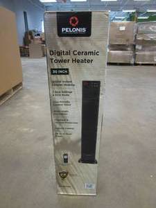 lot 857 image: Pelonis 30 in. 1500-Watt Digital Tower Ceramic Heater (OPEN BOX)