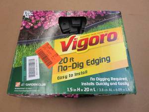 lot 888 image: Vigoro 20 ft. No-Dig Landscape Plastic Edging Kit (OPEN BOX)