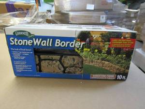 lot 890 image: GARDENEER By Dalen Dalen Products 6 in. x 10 ft. Tan Stone Wall Border (OPEN BOX)