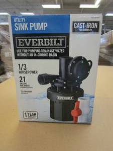 lot 895 image: Everbilt 13 HP Utility Sink Pump (OPEN BOX)