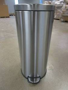 lot 912 image: StyleWell 8 Gal. Stainless Steel Round Step-On Trash Can (DENTED TOP)