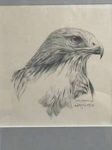 lot 4 image: Dick Lynch Framed Eagle Portrait