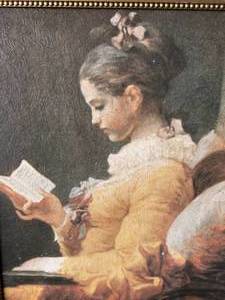 lot 16 image: Vintage Young Girl Reading Framed Art