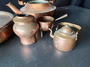 lot 53 image: Vintage Metal & Copper Dishware