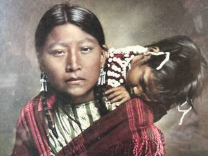lot 66 image: Framed Young Cheyenne Brother & Big Sister Portrait