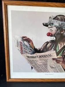 lot 68 image: Funny Finances Framed Clown Portrait