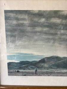 lot 67 image: The Sheep Herder Framed Artwork by Peter Hurd